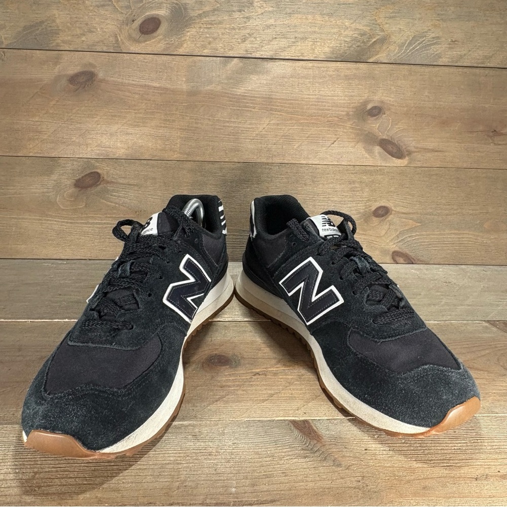 new balance 574 womens size 11 shoes black athletic running sneakers - Picture 3 of 9